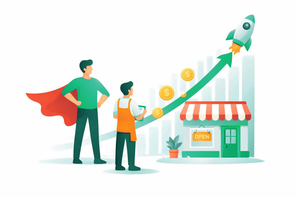 Visual depicting controlled audience growth with a team overseeing campaigns and optimization strategies.